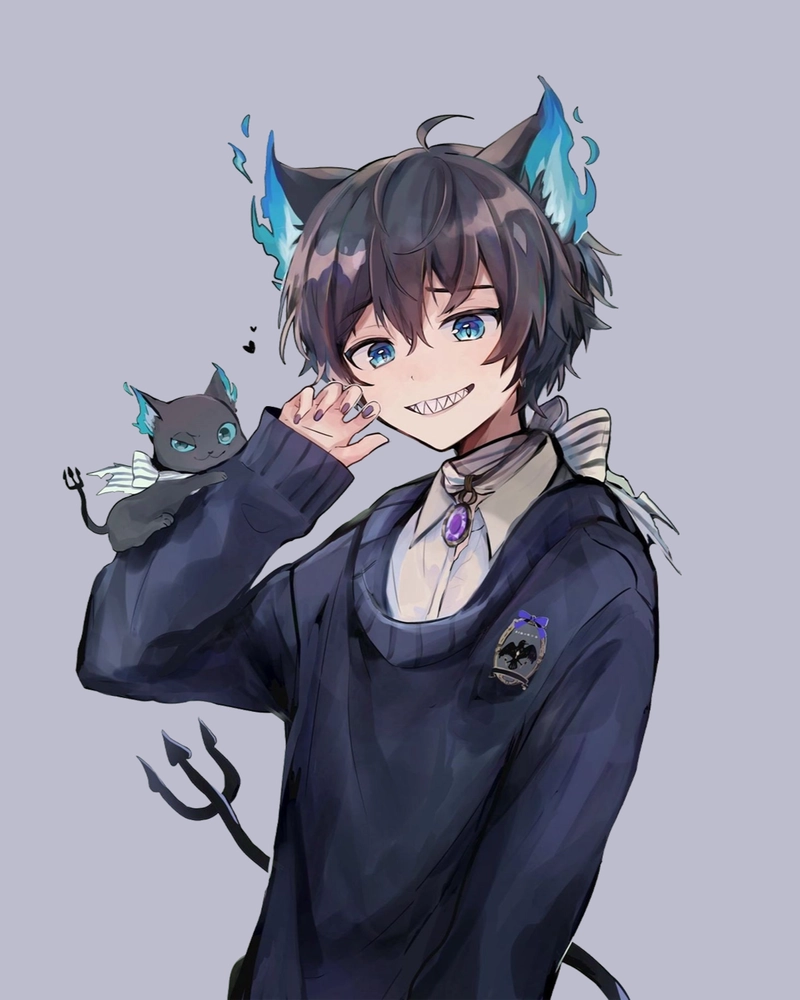 Hình anime nam học sinh với phong cách trẻ trung hiện đại