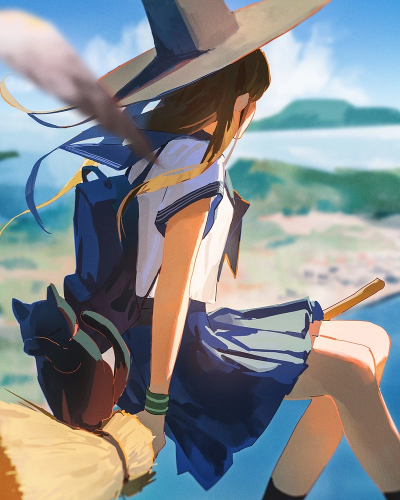 Hình anime trường học với phong cách tươi sáng nhẹ nhàng