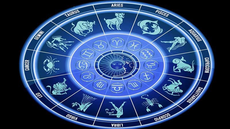 Hình ảnh biểu tượng 12 cung hoàng đạo trên bầu trời đêm, minh họa khái niệm tử vi chiêm tinh