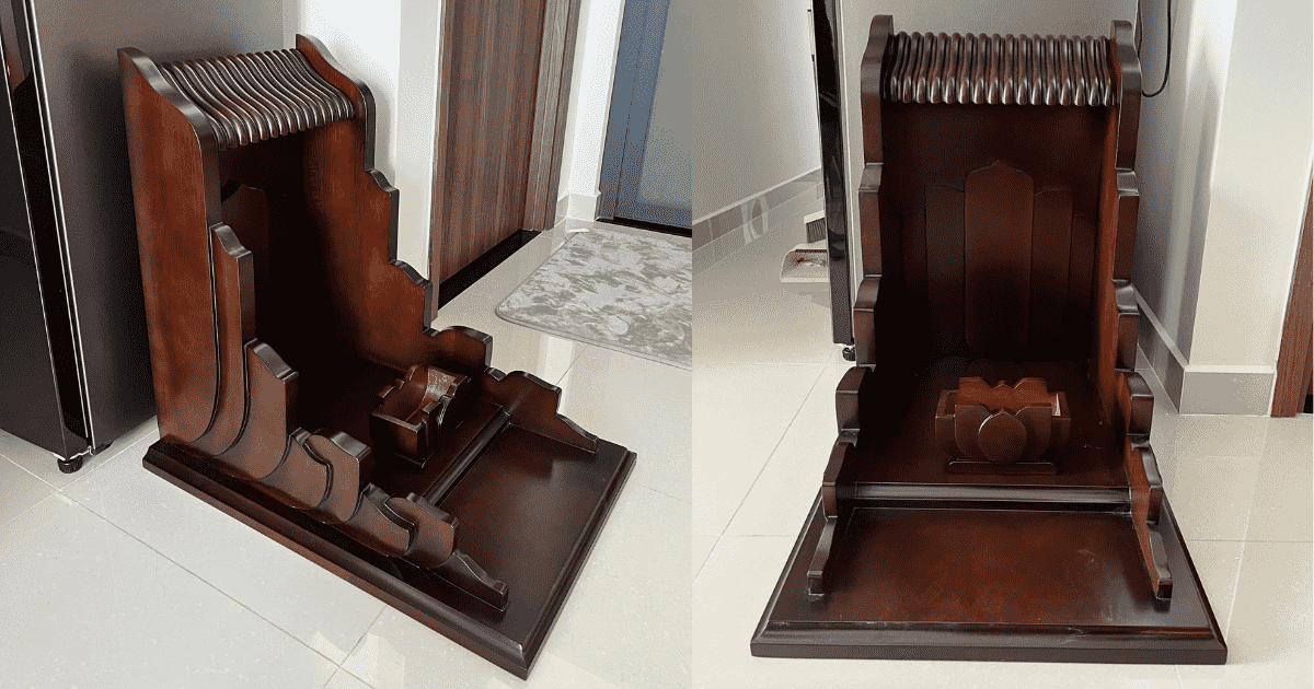 Bàn thờ Thần Tài Vinh Vượng được chế tác tinh xảo, mang đến linh khí và tài lộc cho gia chủ