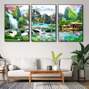 Tranh sơn thủy hữu tình phong thủy cho người mệnh Thủy