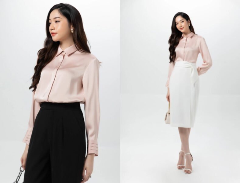Áo sơ mi tay xếp ly màu hồng cực xinh dành cho cô nàng tuổi Mão, nhưng cần cân nhắc với Quý Mão mệnh Kim