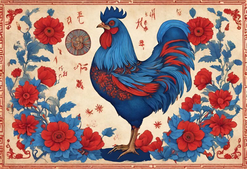 Hình ảnh hai con giáp Tỵ và Dậu biểu tượng cho sự hòa hợp và phát triển