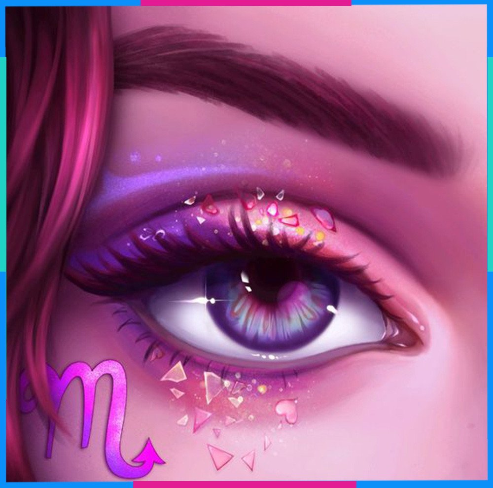 Ánh mắt sắc bén và bí ẩn của người thuộc cung Bọ Cạp, biểu lộ sự quyết đoán và tập trung cao độ.