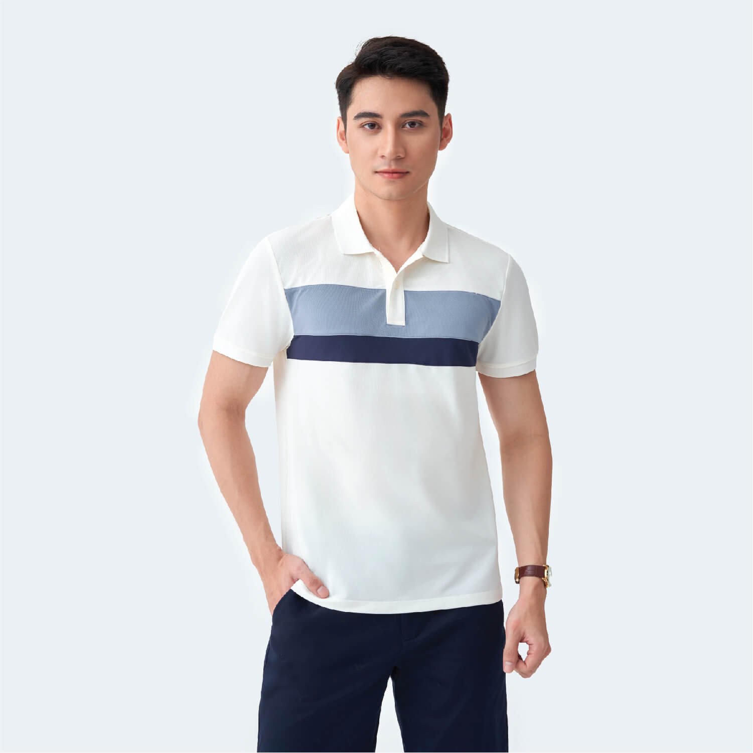 Áo polo nam chất vải Freezing Nylon nhẹ mát.