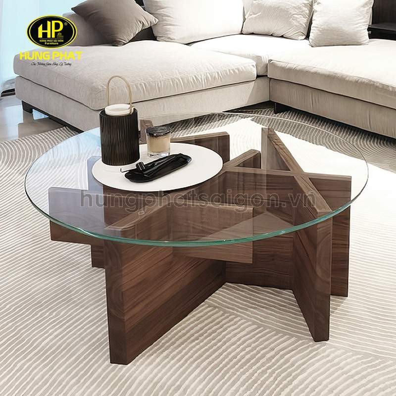 BÃ n trÃ  gá»— sá»“i máº·t kÃ­nh