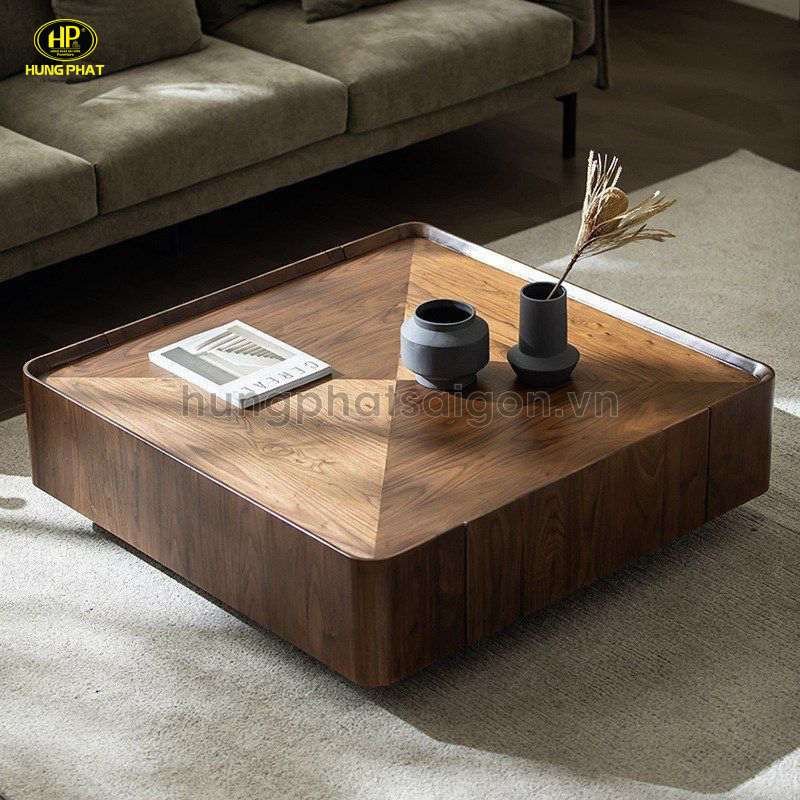 BÃ n trÃ  gá»— sá»“i vuÃ´ng