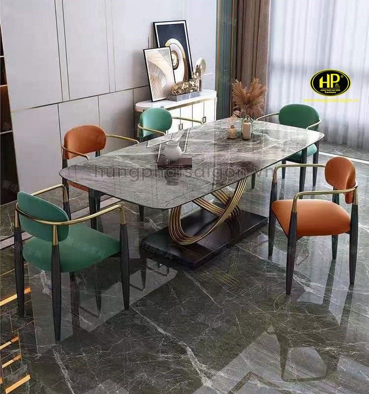 Bàn ăn mặt đá cao cấp với thiết kế hiện đại cho phòng bếp