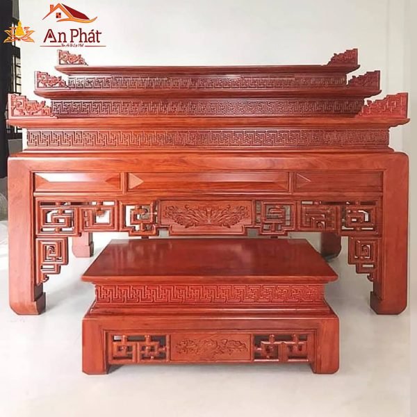 Bàn Thờ Tam Cấp Ván Liền: Đỉnh Cao Tâm Linh Gia Tiên