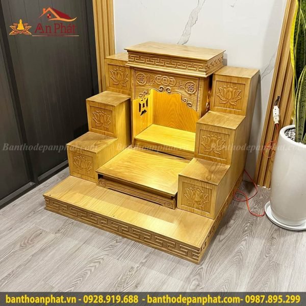Khám phá Bộ Bàn Thờ Thần Tài Tam Cấp Màn Dường Bức Thiên Vân Đẳng Cấp