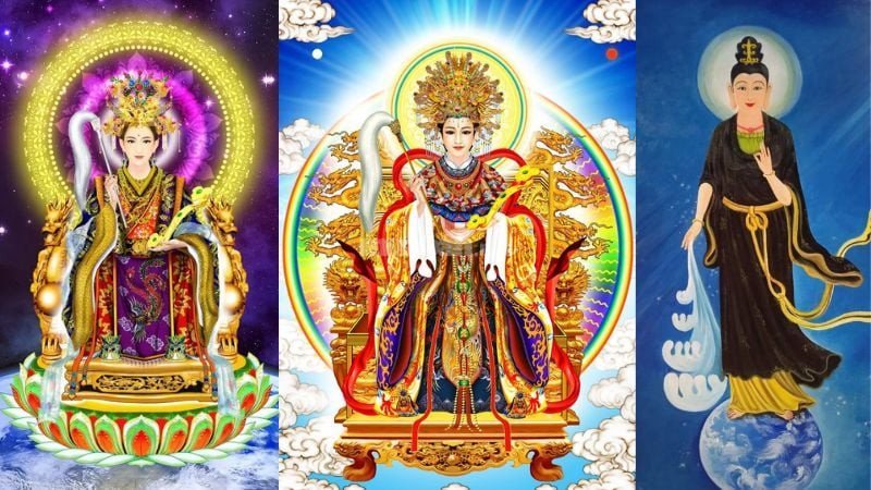 Bàn thờ với các lễ vật cúng Mẹ Diêu Trì Thánh Mẫu