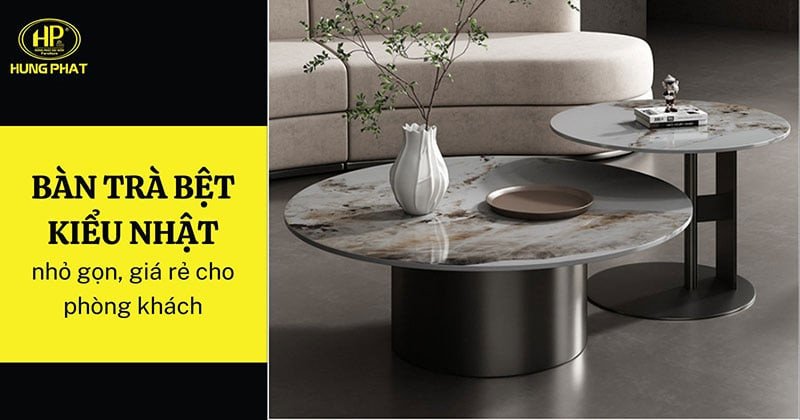 Bàn trà bệt gỗ kiểu Nhật tối giản cho phòng khách