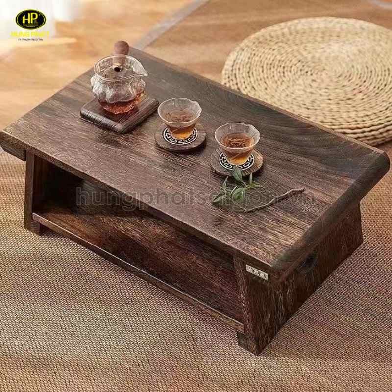 Bàn trà bệt gỗ mang phong cách truyền thống Nhật Bản