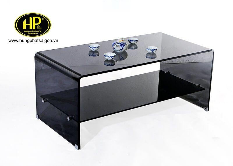 Bàn trà chữ nhật mặt kính sang trọng
