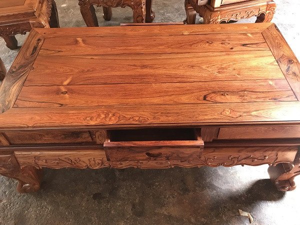 Bàn trà đi kèm bộ bàn ghế gỗ tay 12