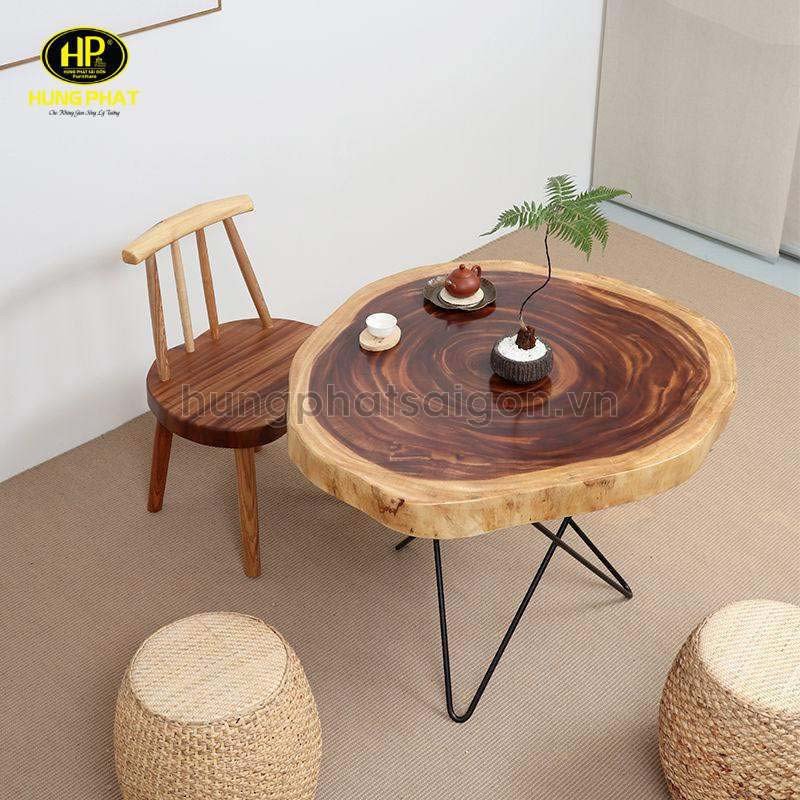 Bàn trà gỗ cẩm lai nguyên khối