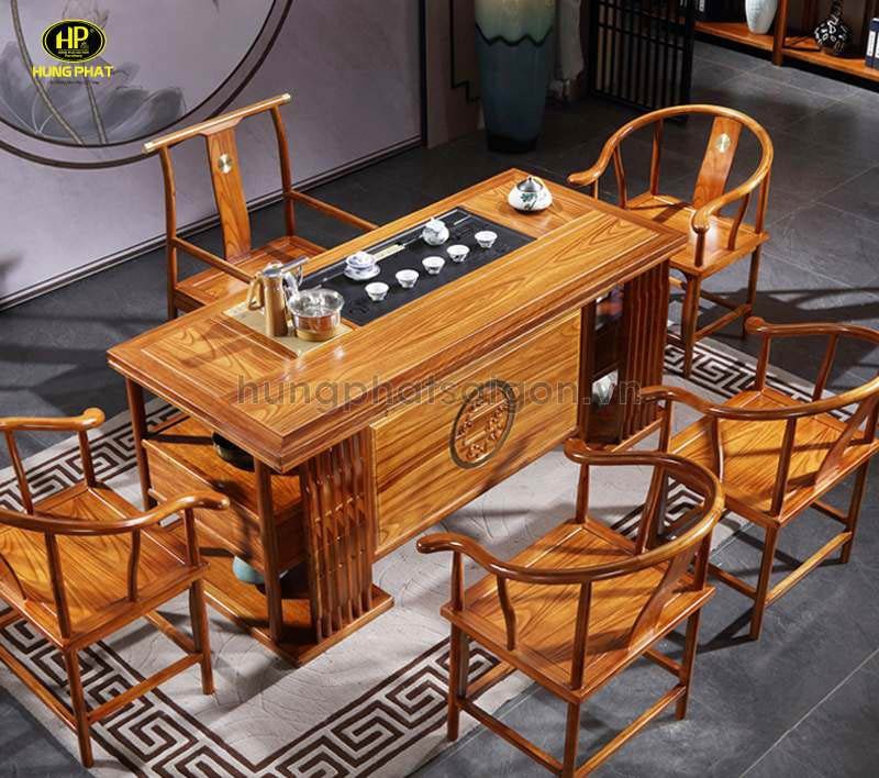 Bàn trà gỗ cẩm lai thông minh