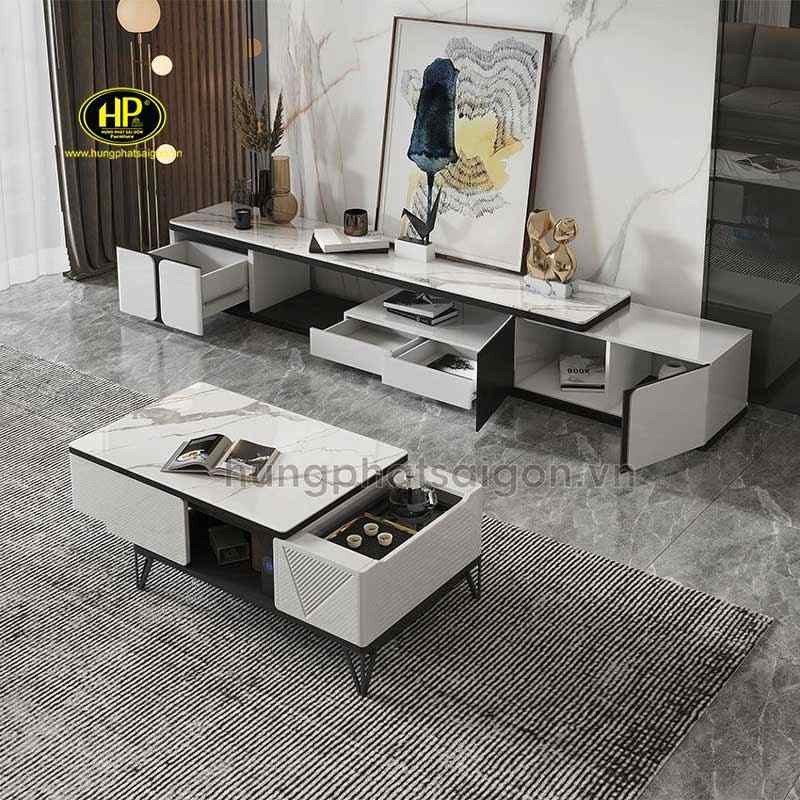 Bàn trà gỗ công nghiệp thông minh tích hợp tiện ích