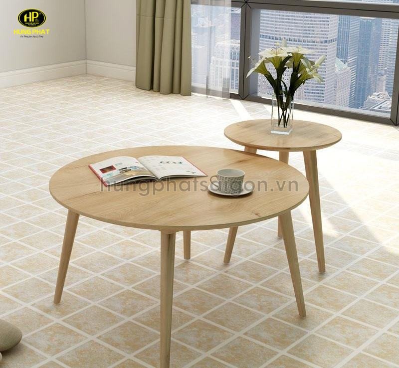 Bàn trà gỗ sồi mini