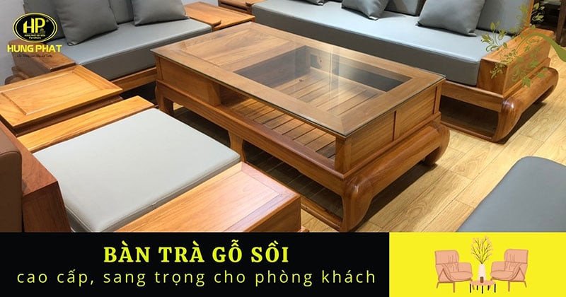 Bàn trà gỗ sồi