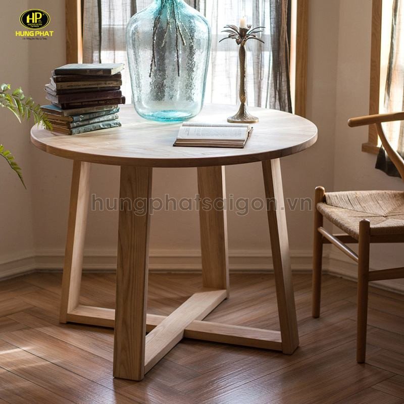 Bàn trà gỗ tròn mini