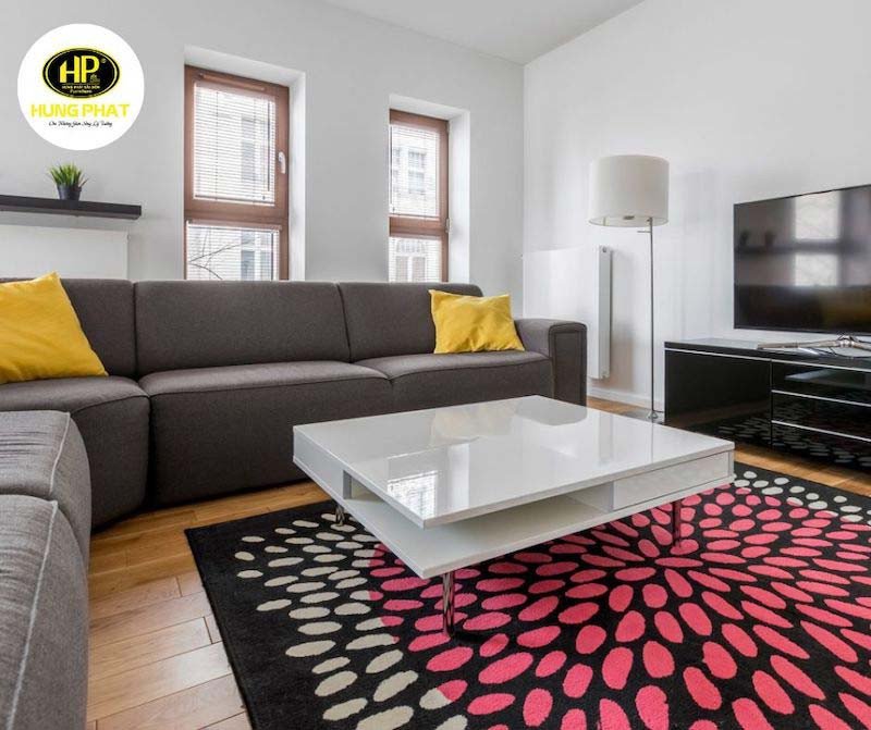 Bàn trà gỗ vuông mặt trắng chân sắt