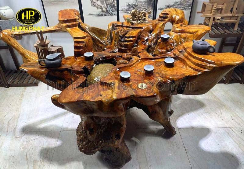 Bàn trà gỗ xá xị gốc cây