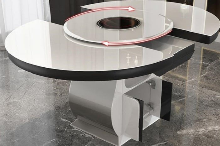 Bàn tròn xoay thông minh có thể mở rộng