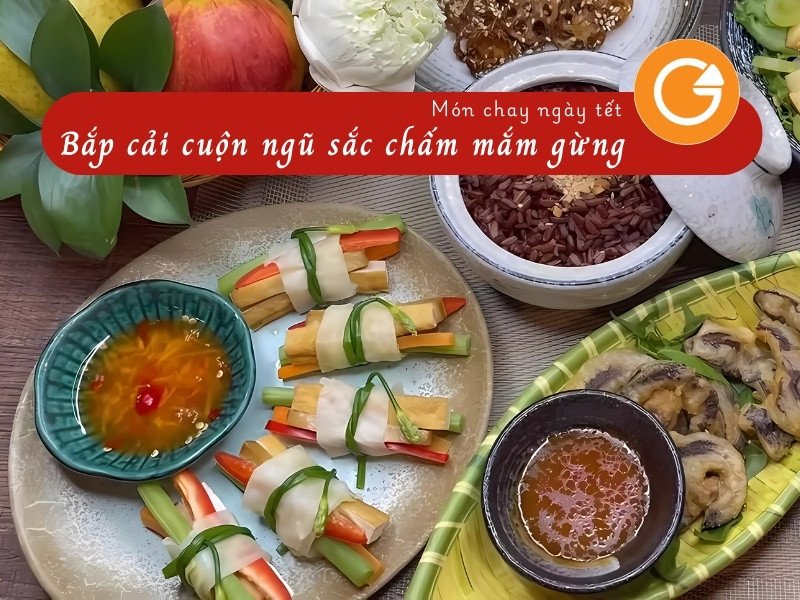 Bắp cải cuộn ngũ sắc đầy màu sắc