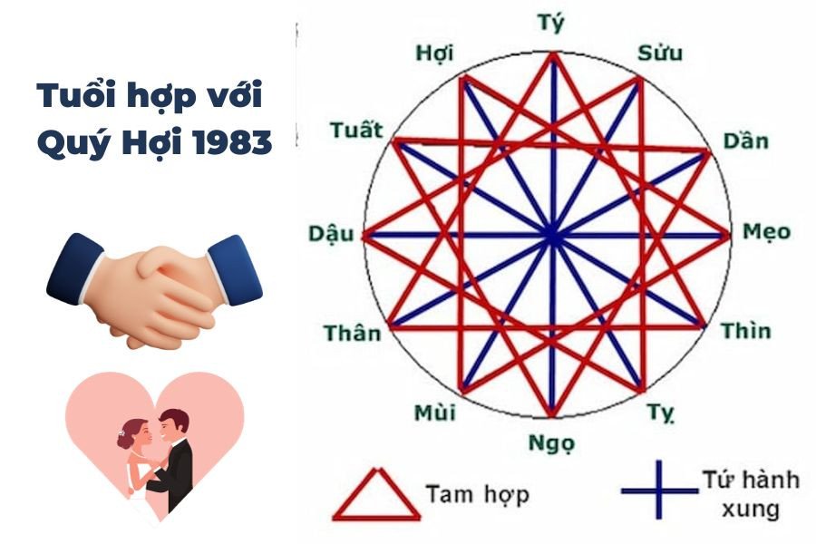 Biểu đồ các con giáp hợp nhau, giải đáp tuổi 83 mệnh gì hợp tuổi nào trong tình duyên và làm ăn.