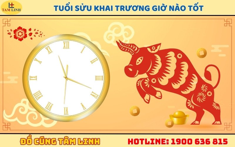 Biểu đồ giờ hoàng đạo và các khung giờ đẹp để tuổi Sửu, đặc biệt tuổi Ất Sửu, tiến hành khai trương đón lộc.