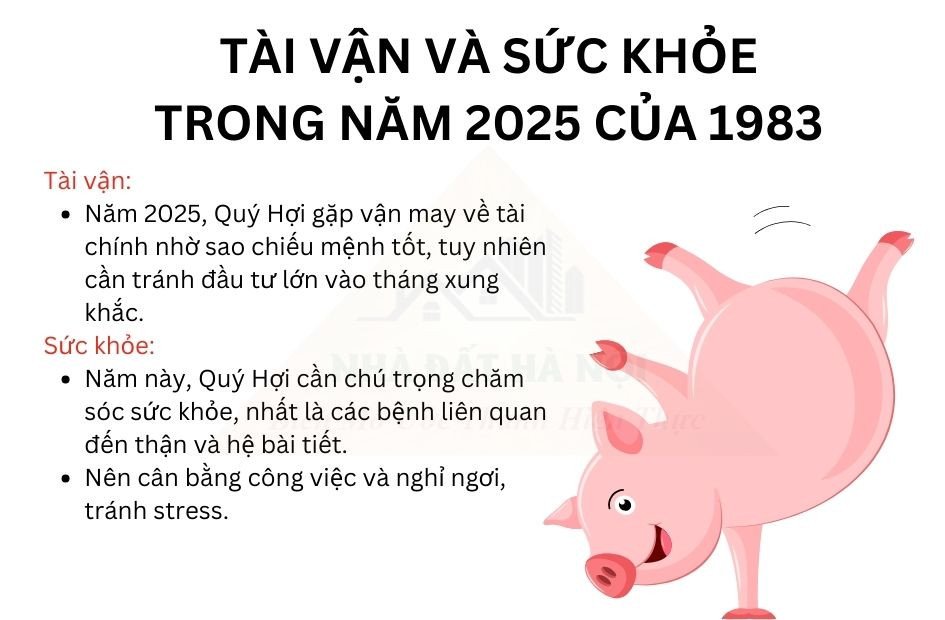 Biểu đồ tài vận và sức khỏe của tuổi Quý Hợi 1983 trong năm 2025