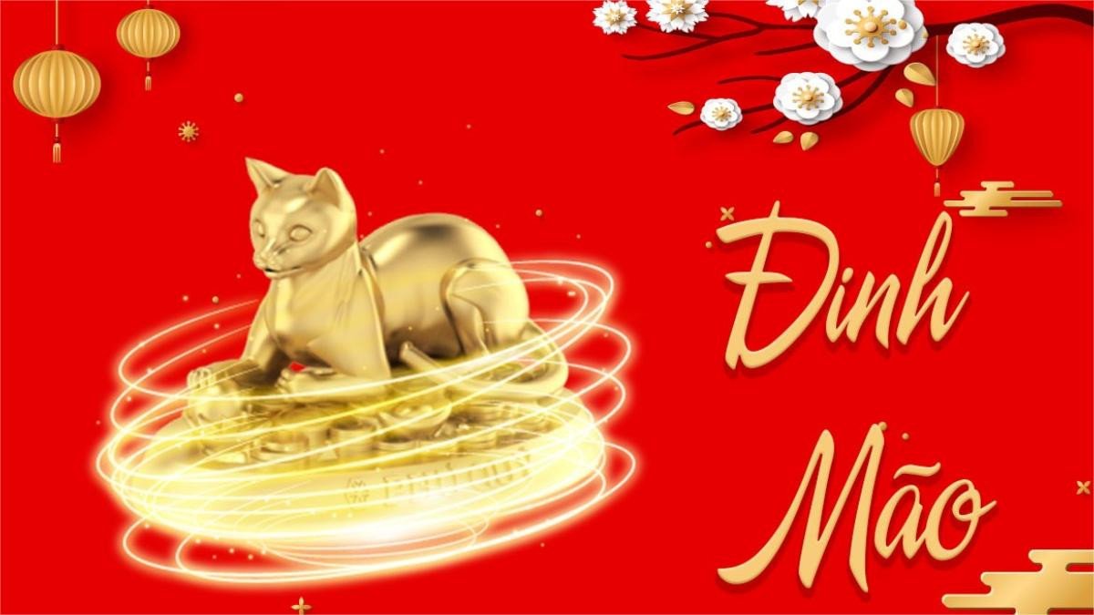 Biểu tượng con Mèo (Mão) và chữ Đinh, đại diện cho người sinh năm 1987 tuổi Đinh Mão