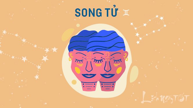 Biểu tượng cung Song Tử với cặp đôi song sinh thể hiện sự đối lập và linh hoạt