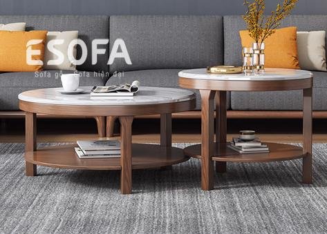 Bộ bàn ghế phòng khách chế tác từ gỗ Dổi tự nhiên với thiết kế tinh xảo và màu sắc ấm áp