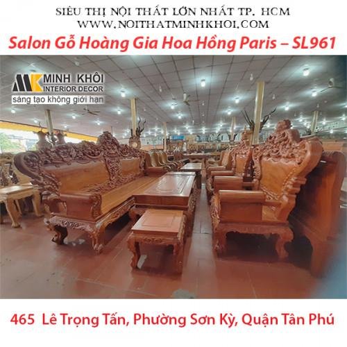 Bộ bàn ghế phòng khách làm từ gỗ gõ đỏ là gỗ gì với thiết kế tinh xảo, chạm khắc hoa văn cầu kỳ, thể hiện sự sang trọng và đẳng cấp