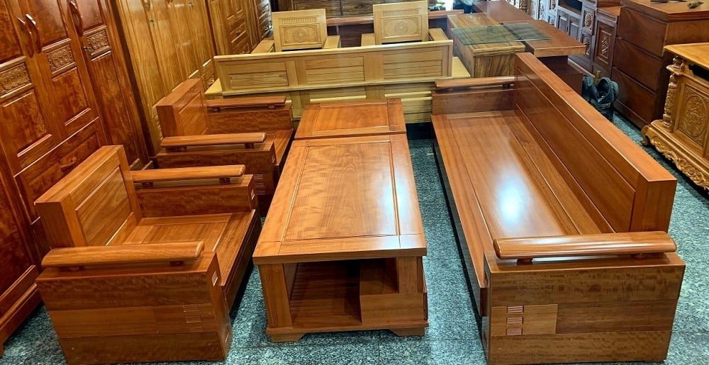 Bộ bàn ghế sofa gỗ gõ đỏ cao cấp