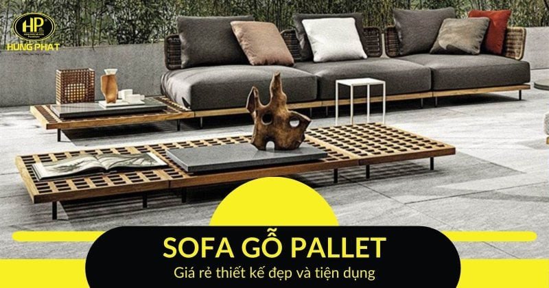 bộ bàn ghế sofa pallet bằng gỗ