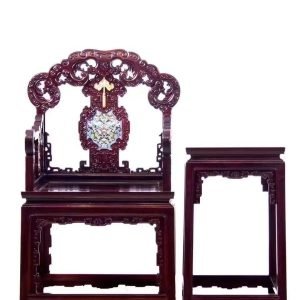 Bộ Bàn Ghế Minh Thanh 3 Món Gỗ Tử Đàn Zambia Cao 108cm - Hình ảnh 2