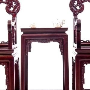 Bộ Bàn Ghế Minh Thanh 3 Món Gỗ Tử Đàn Zambia Cao 108cm - Hình ảnh 3