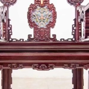Bộ Bàn Ghế Minh Thanh 3 Món Gỗ Tử Đàn Zambia Cao 108cm - Hình ảnh 8