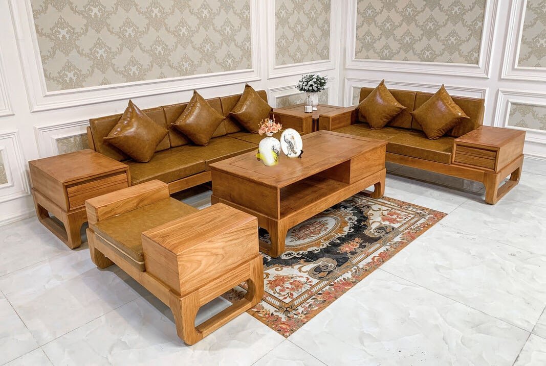 Bộ sofa gỗ gõ đỏ đẹp và bền