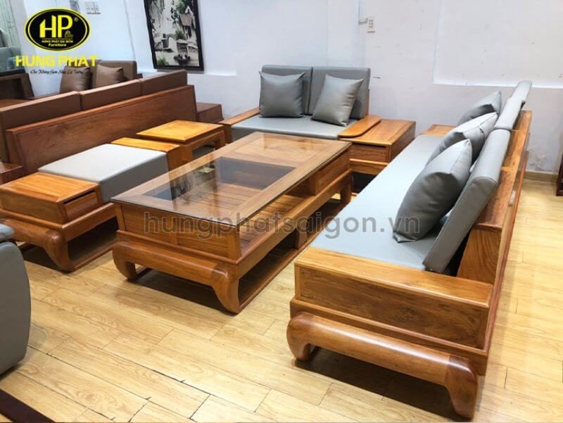 bộ sofa gỗ gõ đùi gà HH-46d