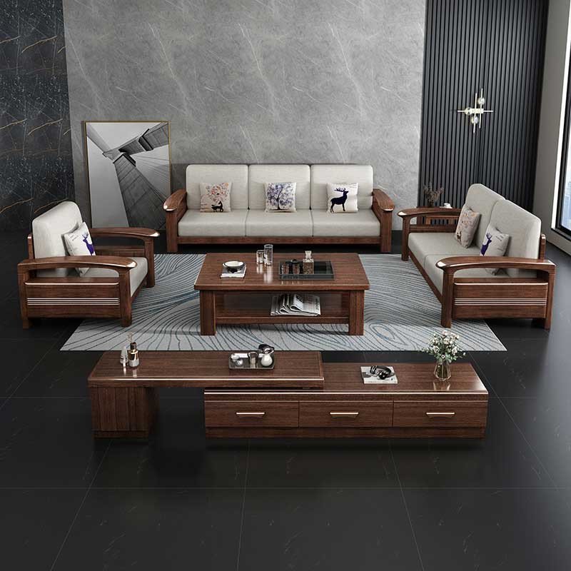 Bộ sofa gỗ gụ nguyên khối chắc chắn
