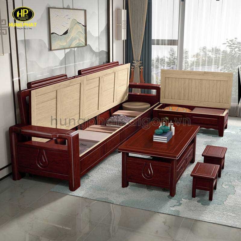 Bộ sofa gỗ lim đa năng với thiết kế linh hoạt và tiện dụng