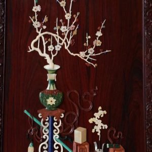 Bộ Tranh Tứ Bình Gỗ Vương Mộc Tử Đàn Khảm Bách Bảo Cao 28cm - Hình ảnh 4
