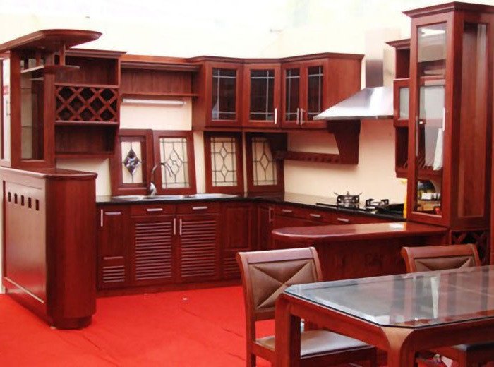 Bộ tủ bếp hiện đại làm từ gỗ hương