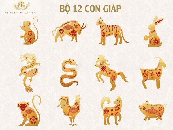 Bộ tượng gỗ 12 con giáp chạm khắc tinh xảo, thể hiện các linh vật phong thủy