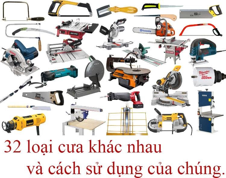Tổng hợp các loại máy cưa gỗ phổ biến và tên gọi tiếng Anh của chúng như handsaw chainsaw circular saw