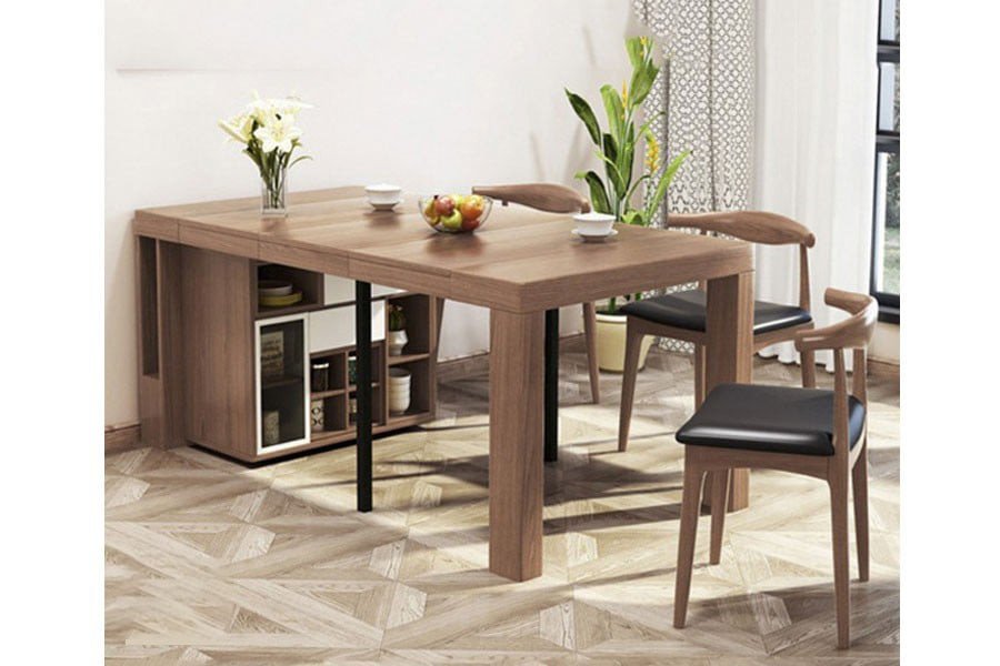 Chi tiết chân bàn ăn thông minh với thiết kế hiện đại, đảm bảo độ chắc chắn cho cơ chế kéo dài
